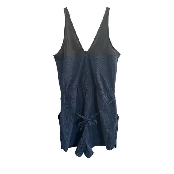 Mountain HardWear Railay Romper Womens Small Blue Striped Shorts Mesh Back - Picture 6 of 16